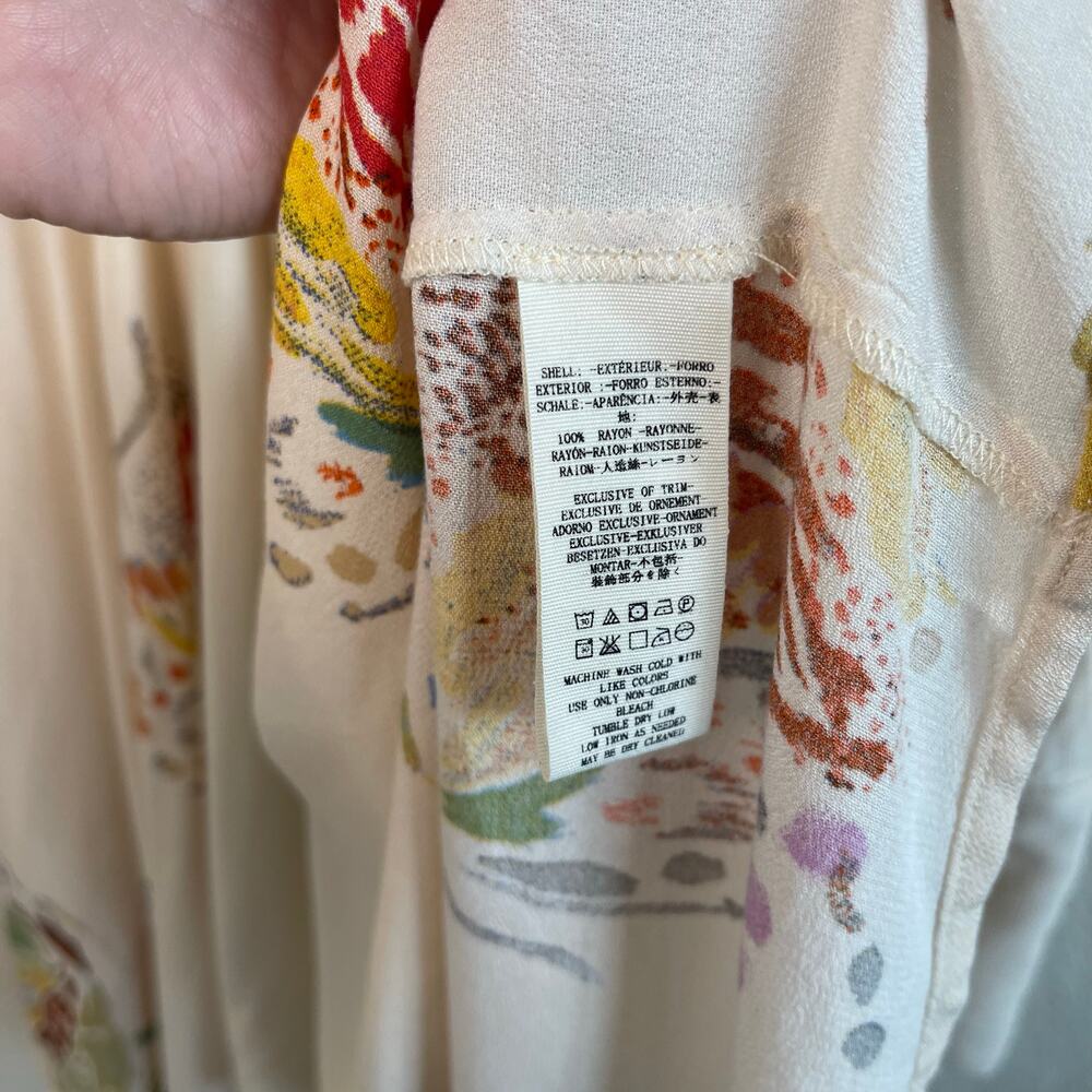 Free People Field Of Butterflies Tunic in Ivory Hi-Low Swing Style - Size S - Picture 7 of 7